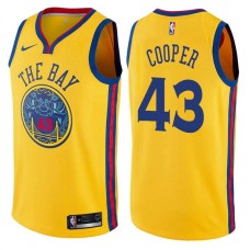 Golden State Warriors #43 Wayne Cooper Jersey -Yellow THE BAY Chinese Dragon 2017-2018 City