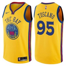 Golden State Warriors #95 Juan Toscano-Anderson Jersey -Yellow THE BAY Chinese Dragon 2017-2018 City