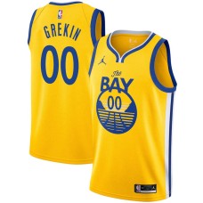 Golden State Warriors #00 Norm Grekin Jersey -Yellow THE BAY Jordan Brand