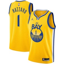 Golden State Warriors #1 Walt Hazzard Jersey -Yellow THE BAY Jordan Brand