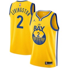 Golden State Warriors #2 Randy Livingston Jersey -Yellow THE BAY Jordan Brand