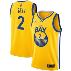 Golden State Warriors #2 Jordan Bell Jersey -Yellow THE BAY Jordan Brand