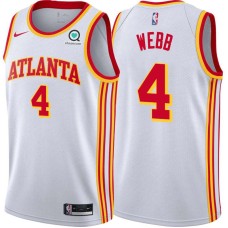 Atlanta Hawks #4 Spud Webb Jersey -White