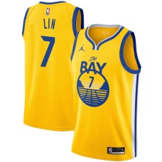 Golden State Warriors #7 Jeremy Lin Jersey -Yellow THE BAY Jordan Brand