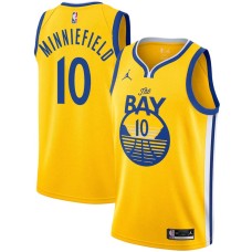 Golden State Warriors #10 Dirk Minniefield Jersey -Yellow THE BAY Jordan Brand