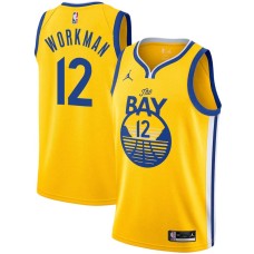 Golden State Warriors #12 Mark Workman Jersey -Yellow THE BAY Jordan Brand