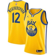 Golden State Warriors #12 Quinndary Weatherspoon Jersey -Yellow THE BAY Jordan Brand