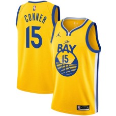 Golden State Warriors #15 Lester Conner Jersey -Yellow THE BAY Jordan Brand