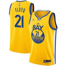 Golden State Warriors #21 Sleepy Floyd Jersey -Yellow THE BAY Jordan Brand