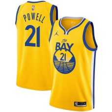 Golden State Warriors #21 Josh Powell Jersey -Yellow THE BAY Jordan Brand