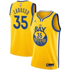 Golden State Warriors #35 Rudy LaRusso Jersey -Yellow THE BAY Jordan Brand