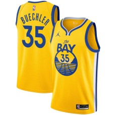 Golden State Warriors #35 Jud Buechler Jersey -Yellow THE BAY Jordan Brand