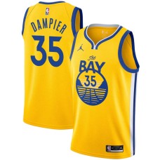 Golden State Warriors #35 Erick Dampier Jersey -Yellow THE BAY Jordan Brand