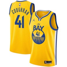 Golden State Warriors #41 John Coughran Jersey -Yellow THE BAY Jordan Brand