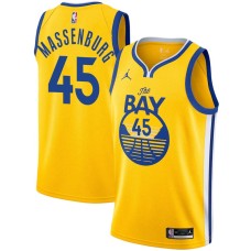 Golden State Warriors #45 Tony Massenburg Jersey -Yellow THE BAY Jordan Brand