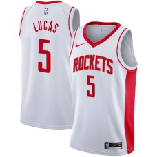 Houston Rockets #5 John Lucas Jersey -White