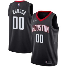 Houston Rockets #00 Rodions Kurucs Jersey -Black