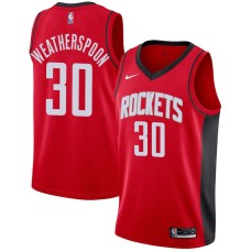 Houston Rockets #30 Clarence Weatherspoon Jersey -Red