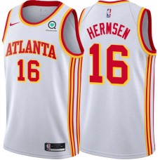 Atlanta Hawks #16 Kleggie Hermsen Jersey -White