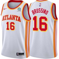 Atlanta Hawks #16 Nicolas Brussino Jersey -White