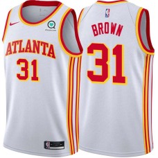 Atlanta Hawks #31 Rickey Brown Jersey -White