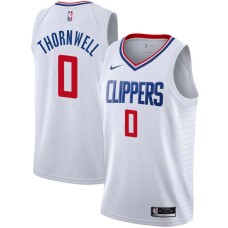 LA Clippers #0 Sindarius Thornwell Jersey -White