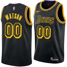 Los Angeles Lakers #00 Bobby Watson Jersey -Black 2017-2018 City