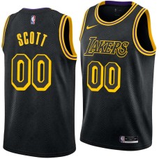 Los Angeles Lakers #00 Byron Scott Jersey -Black 2017-2018 City