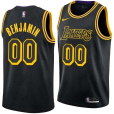 Los Angeles Lakers #00 Benoit Benjamin Jersey -Black 2017-2018 City