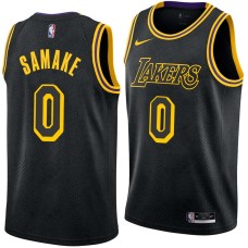 Los Angeles Lakers #0 Soumaila Samake Jersey -Black 2017-2018 City