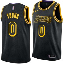 Los Angeles Lakers #0 Nick Young Jersey -Black 2017-2018 City