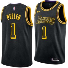 Los Angeles Lakers #1 Anthony Peeler Jersey -Black 2017-2018 City