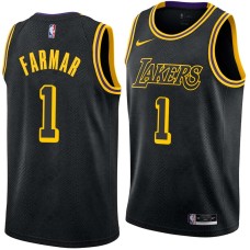 Los Angeles Lakers #1 Jordan Farmar Jersey -Black 2017-2018 City