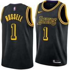 Los Angeles Lakers #1 D'Angelo Russell Jersey -Black 2017-2018 City