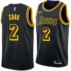 Los Angeles Lakers #2 Quinn Cook Jersey -Black 2017-2018 City