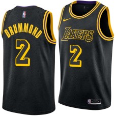 Los Angeles Lakers #2 Andre Drummond Jersey -Black 2017-2018 City