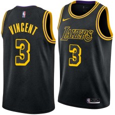 Los Angeles Lakers #3 Jay Vincent Jersey -Black 2017-2018 City