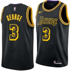 Los Angeles Lakers #3 Devean George Jersey -Black 2017-2018 City