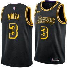 Los Angeles Lakers #3 Trevor Ariza Jersey -Black 2017-2018 City