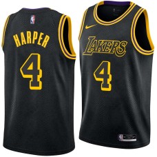 Los Angeles Lakers #4 Ron Harper Jersey -Black 2017-2018 City