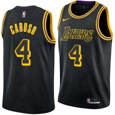 Los Angeles Lakers #4 Alex Caruso Jersey -Black 2017-2018 City