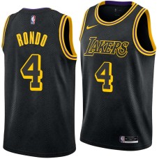 Los Angeles Lakers #4 Rajon Rondo Jersey -Black 2017-2018 City