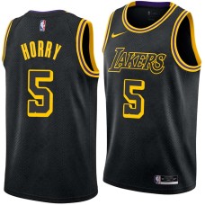 Los Angeles Lakers #5 Robert Horry Jersey -Black 2017-2018 City