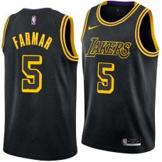 Los Angeles Lakers #5 Jordan Farmar Jersey -Black 2017-2018 City