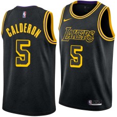 Los Angeles Lakers #5 Jose Calderon Jersey -Black 2017-2018 City