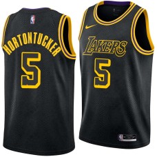 Los Angeles Lakers #5 Talen Horton-Tucker Jersey -Black 2017-2018 City