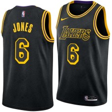 Los Angeles Lakers #6 Eddie Jones Jersey -Black 2017-2018 City