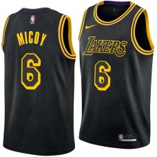 Los Angeles Lakers #6 Jelani McCoy Jersey -Black 2017-2018 City