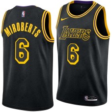 Los Angeles Lakers #6 Josh McRoberts Jersey -Black 2017-2018 City