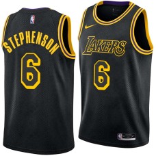 Los Angeles Lakers #6 Lance Stephenson Jersey -Black 2017-2018 City